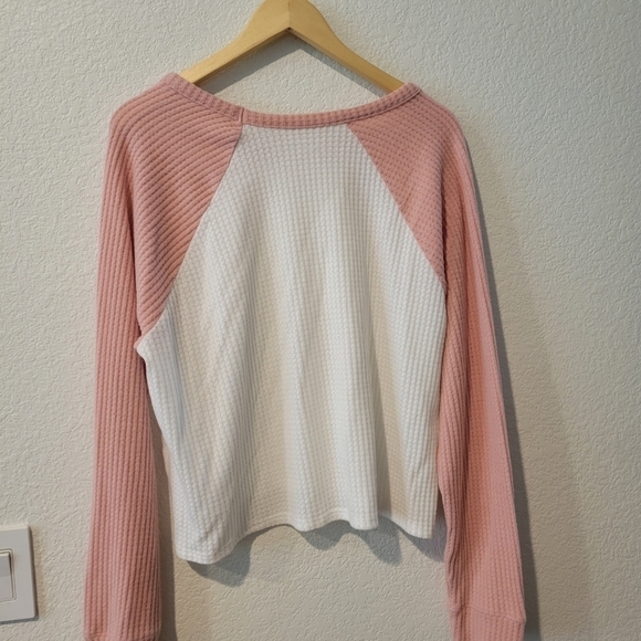 Aero Waffle Knit Pullover Raglan Sweater XL - Picture 6 of 8
